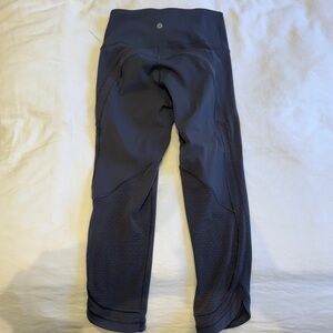 High waisted lululemon Dark Gray Leggings with Subtle polka dot Pattern